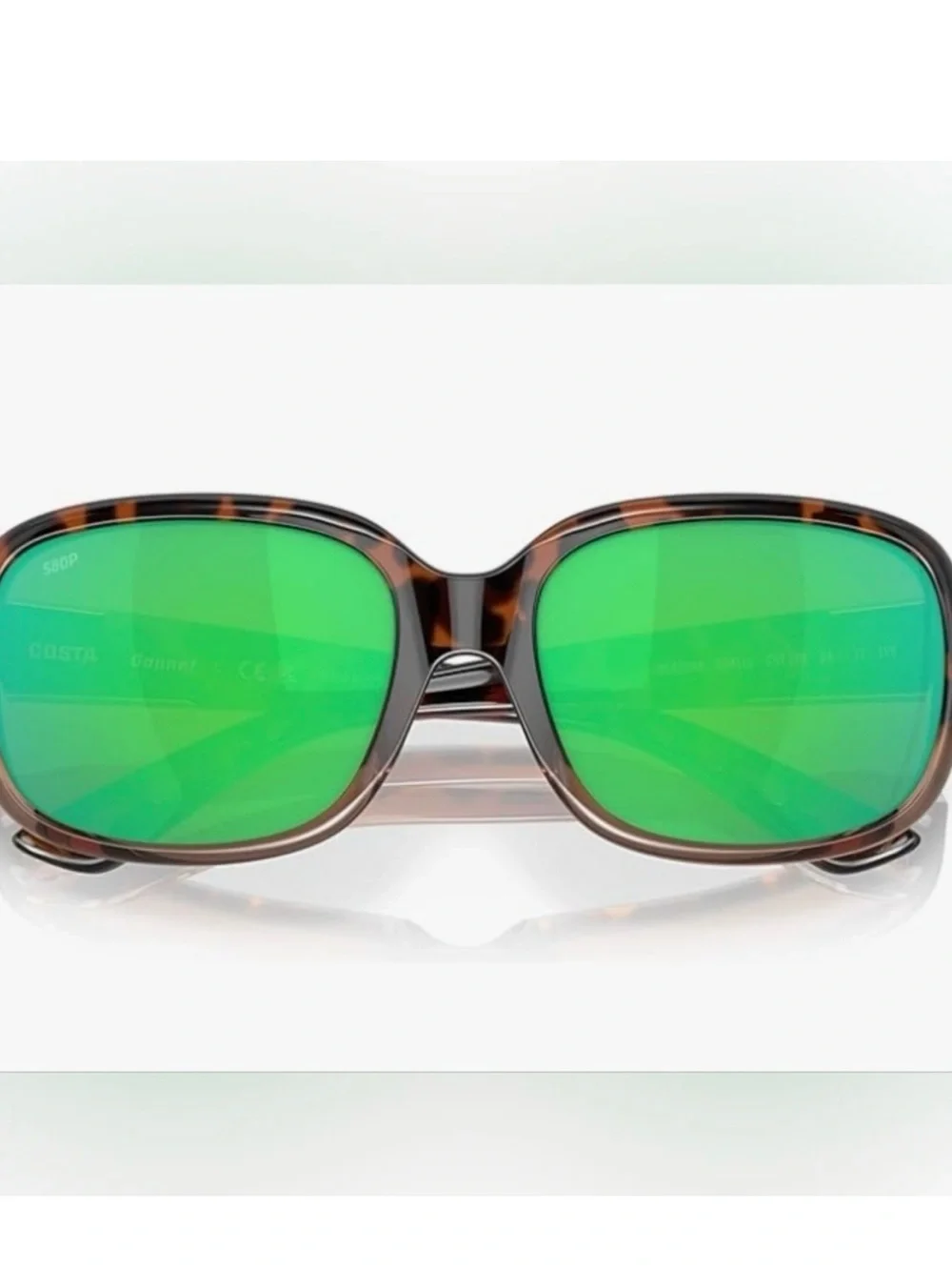 Costa Del Mar Gannett Tortoise Sunglass Green Mirror Lens 580 POLARIZED $370msrp